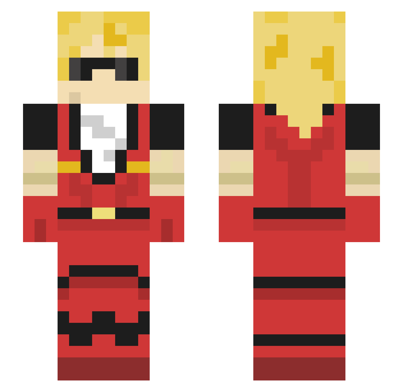 FiendishDevil Minecraft skin, front and back view