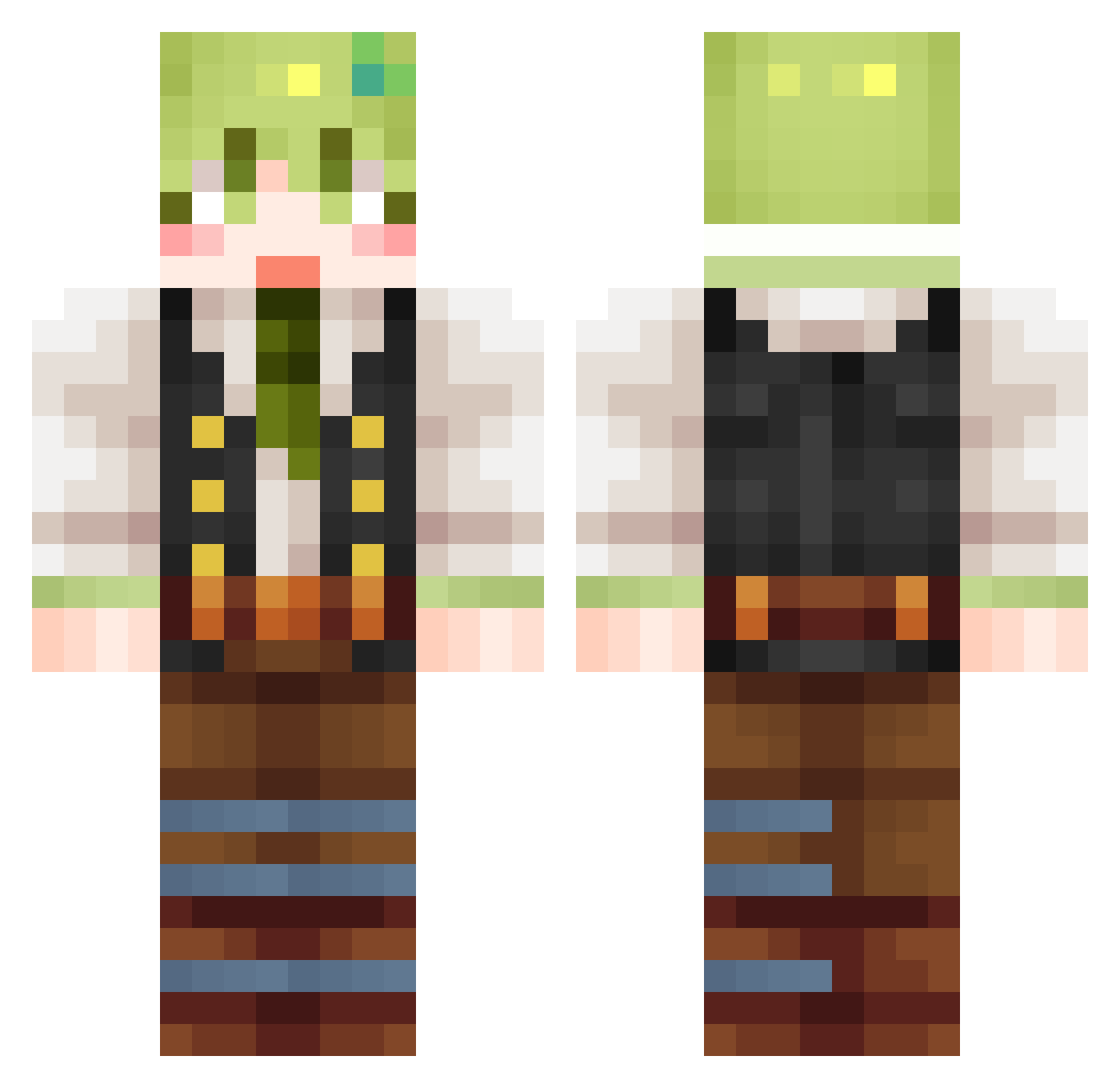 Cocobora7730 Minecraft skin, front and back view