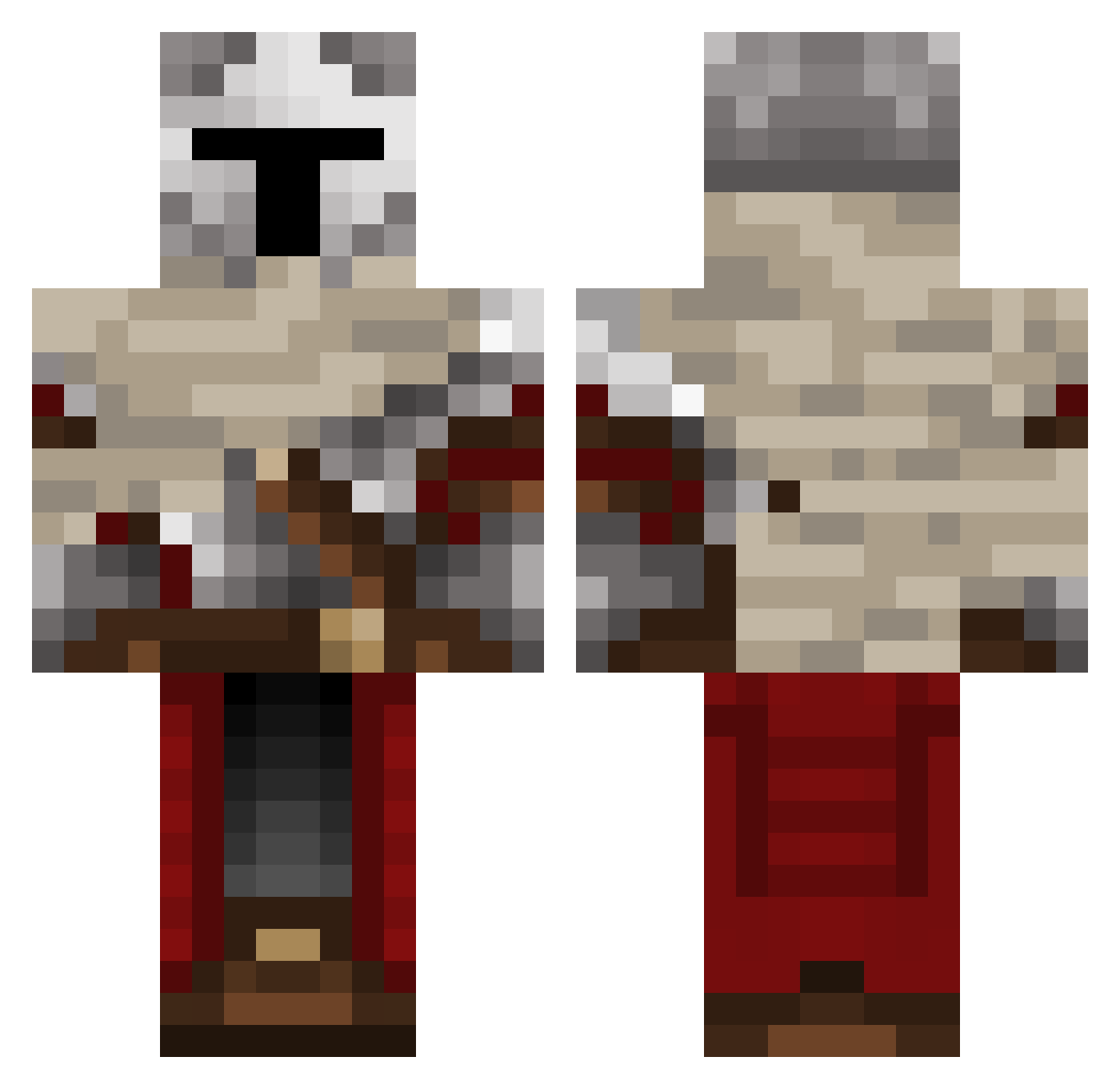 TheHomieMason Minecraft skin, front and back view