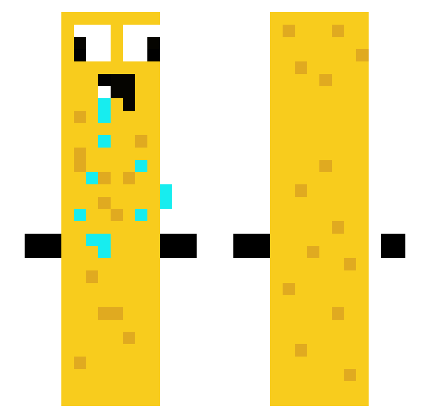 friendly3601 Minecraft skin, front and back view