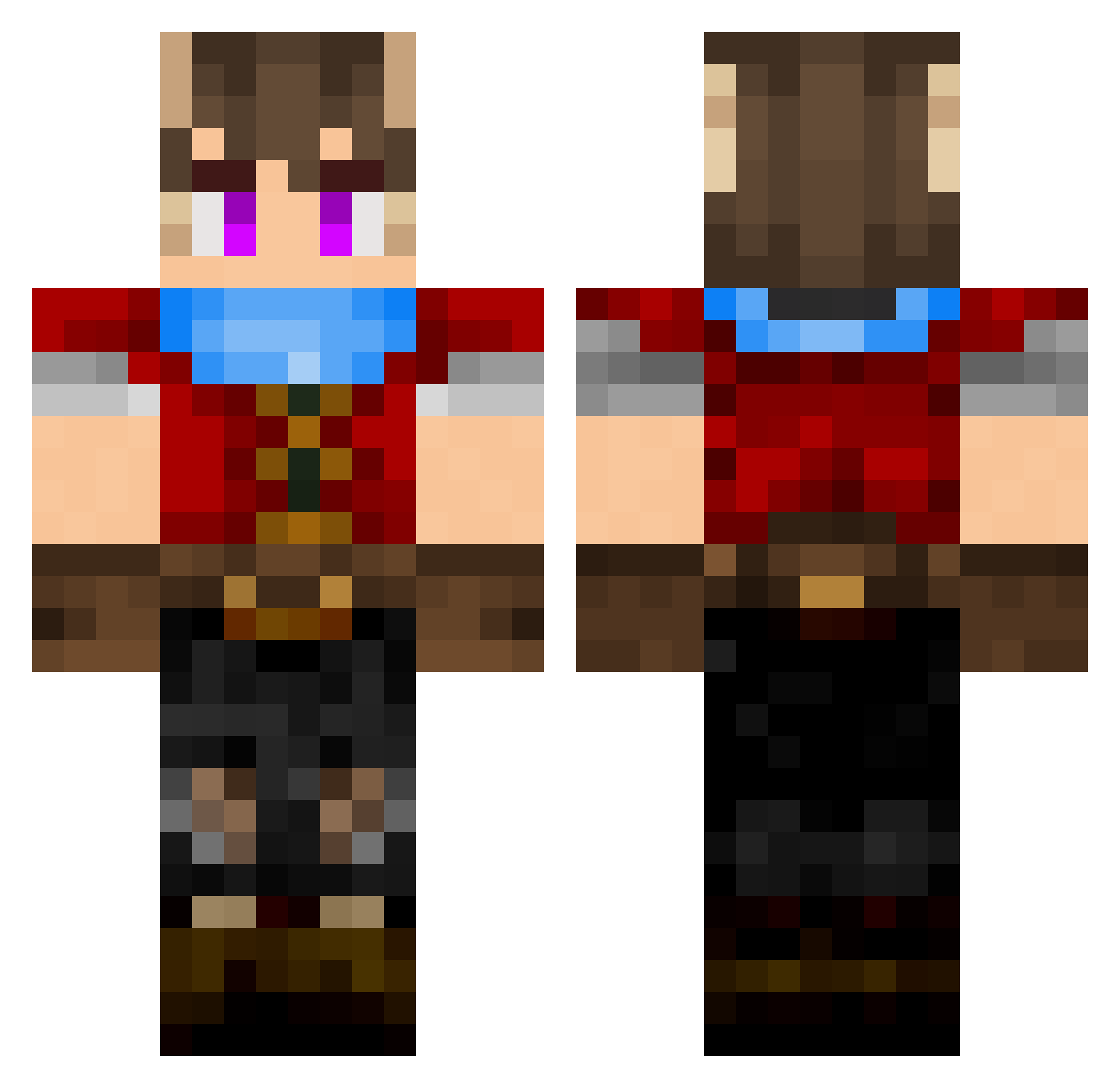REKIx Minecraft skin, front and back view