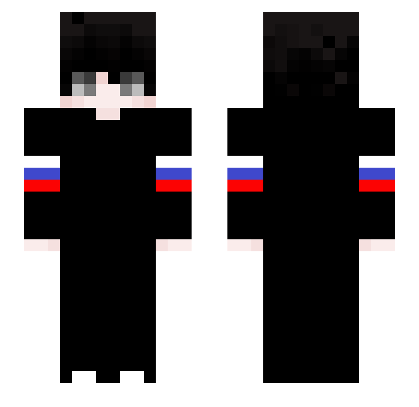 Spritee707 Minecraft skin, front and back view