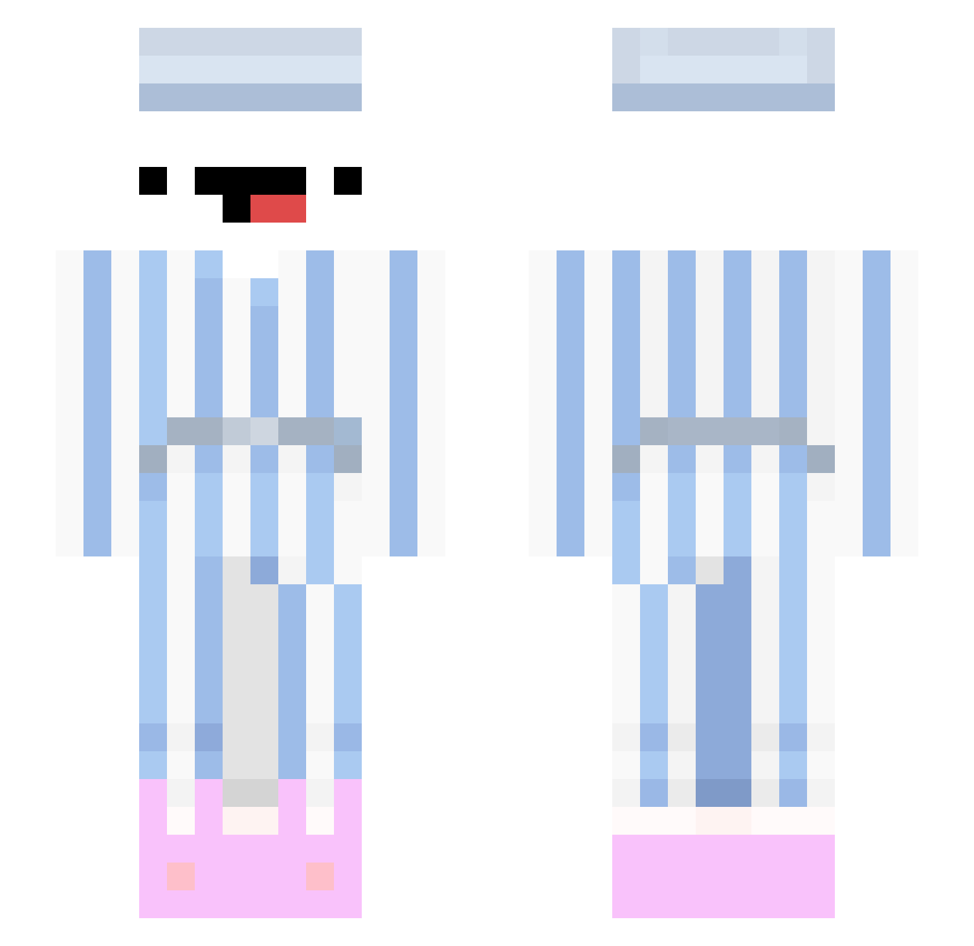 Araiks Minecraft skin, front and back view