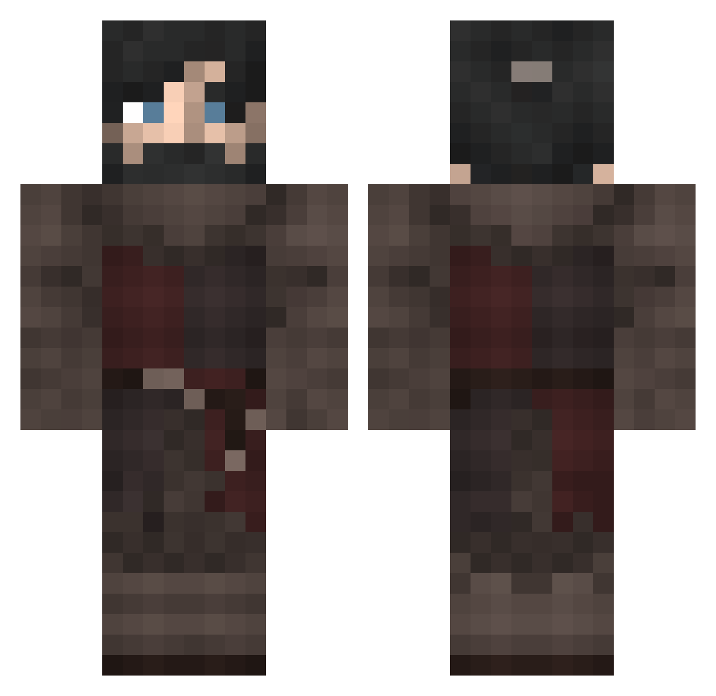 Alonzo78 Minecraft skin, front and back view
