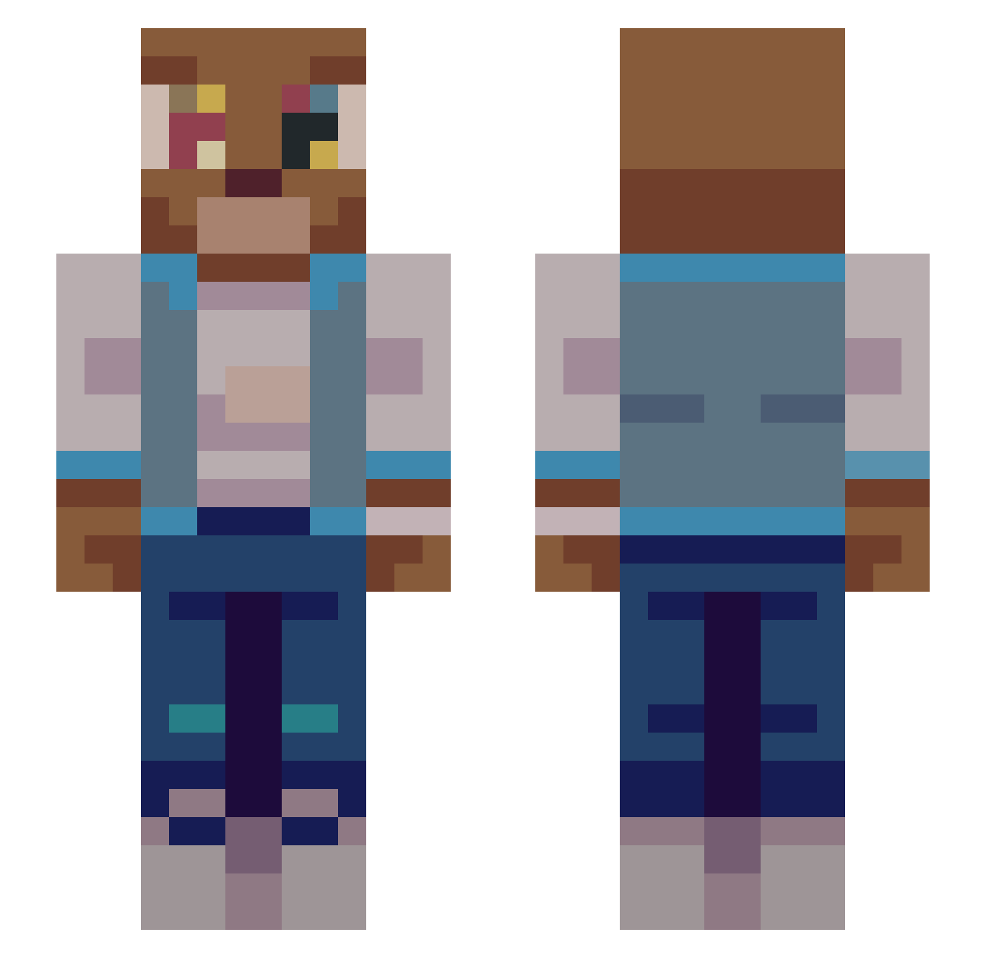 Redomeo Minecraft skin, front and back view