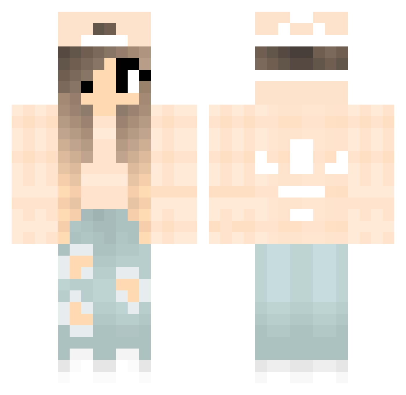 ZzChara Minecraft skin, front and back view