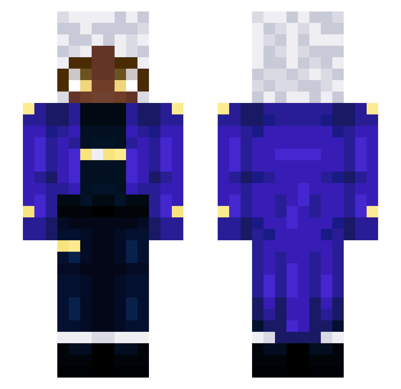 astrealogy Minecraft skin, front and back view