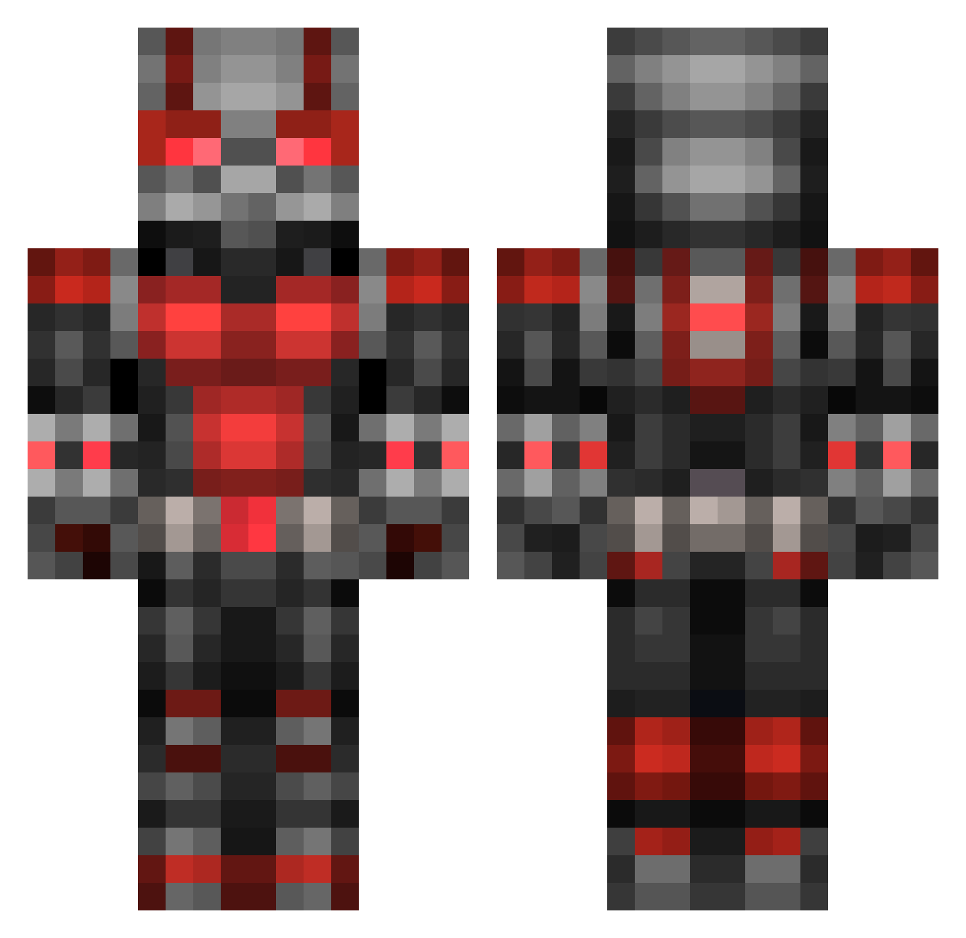 XVI Minecraft skin, front and back view