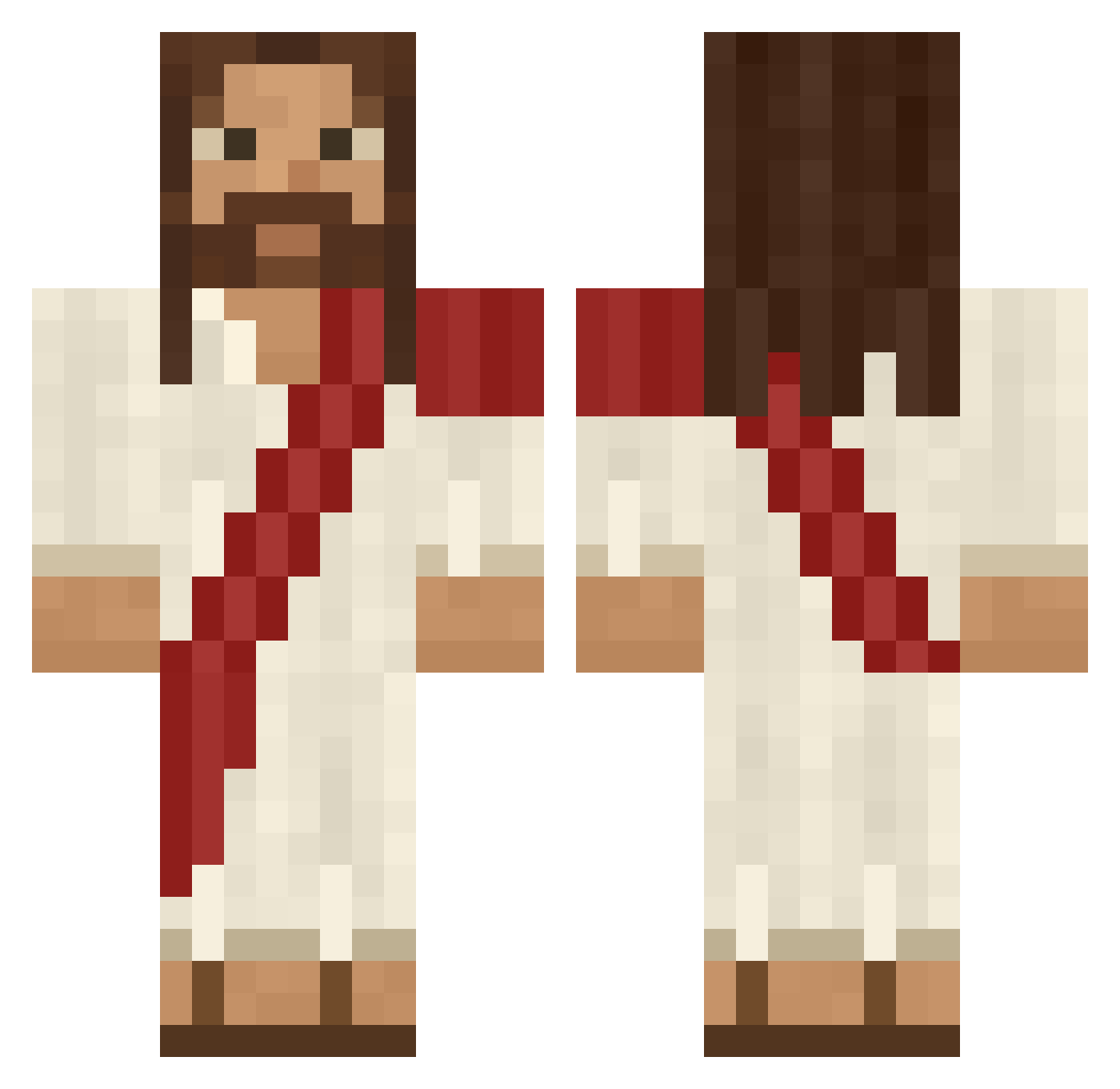 Tchobax Minecraft skin, front and back view
