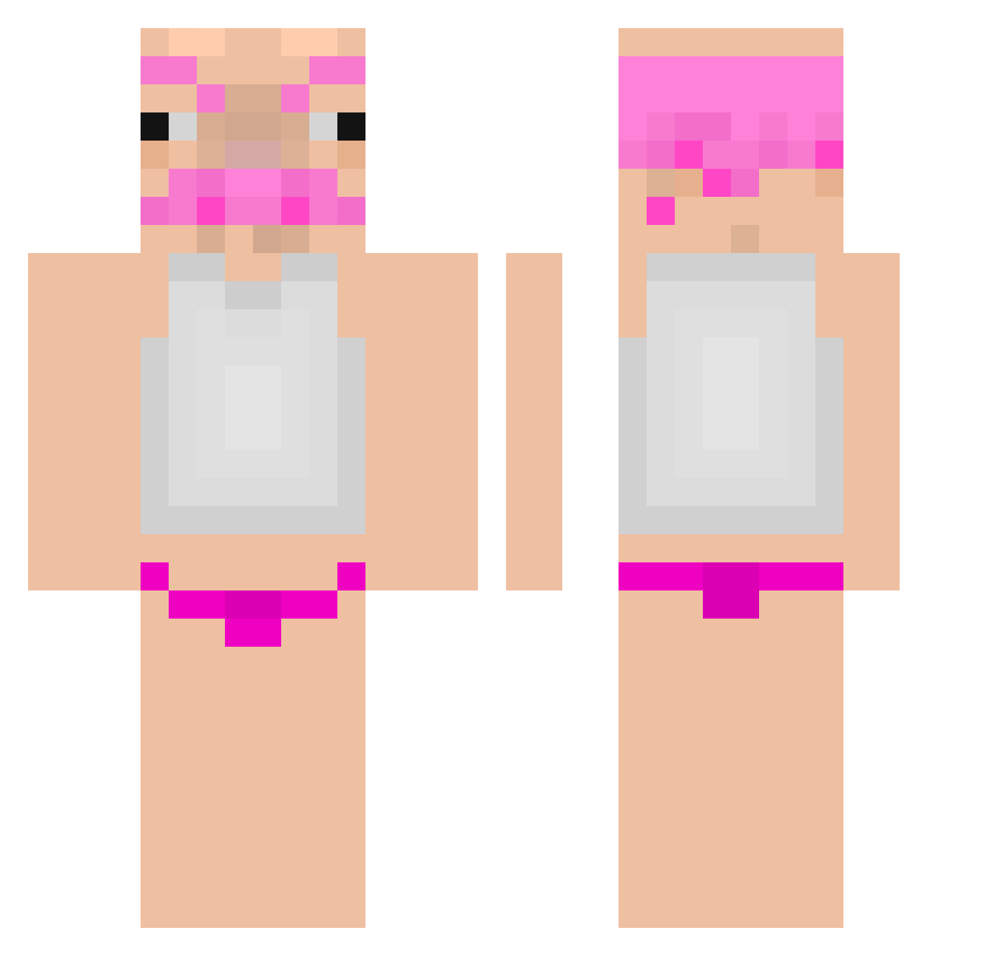 ToMaRo Minecraft skin, front and back view