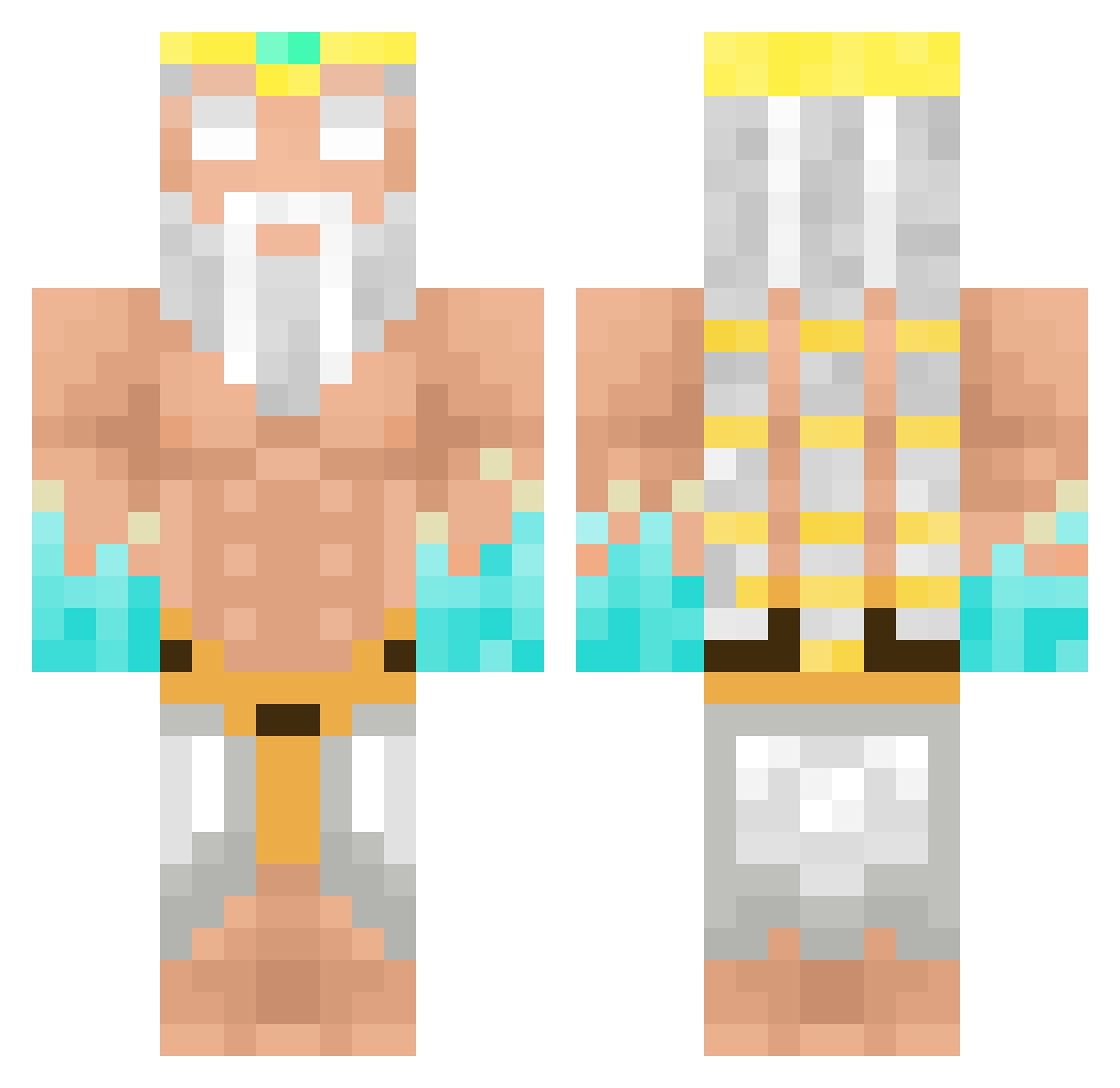 Akagammii Minecraft skin, front and back view