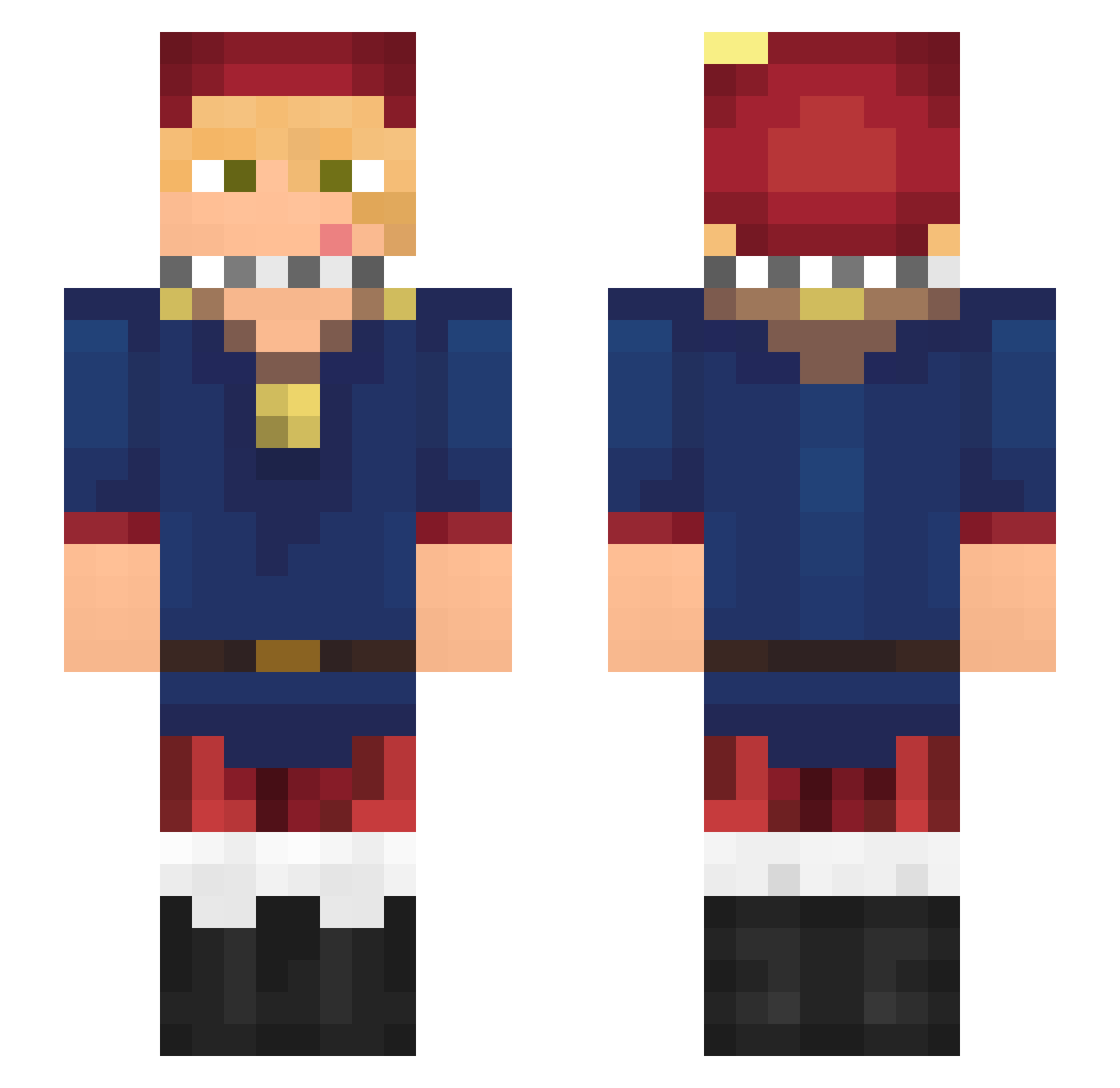 TurtleFlex Minecraft skin, front and back view