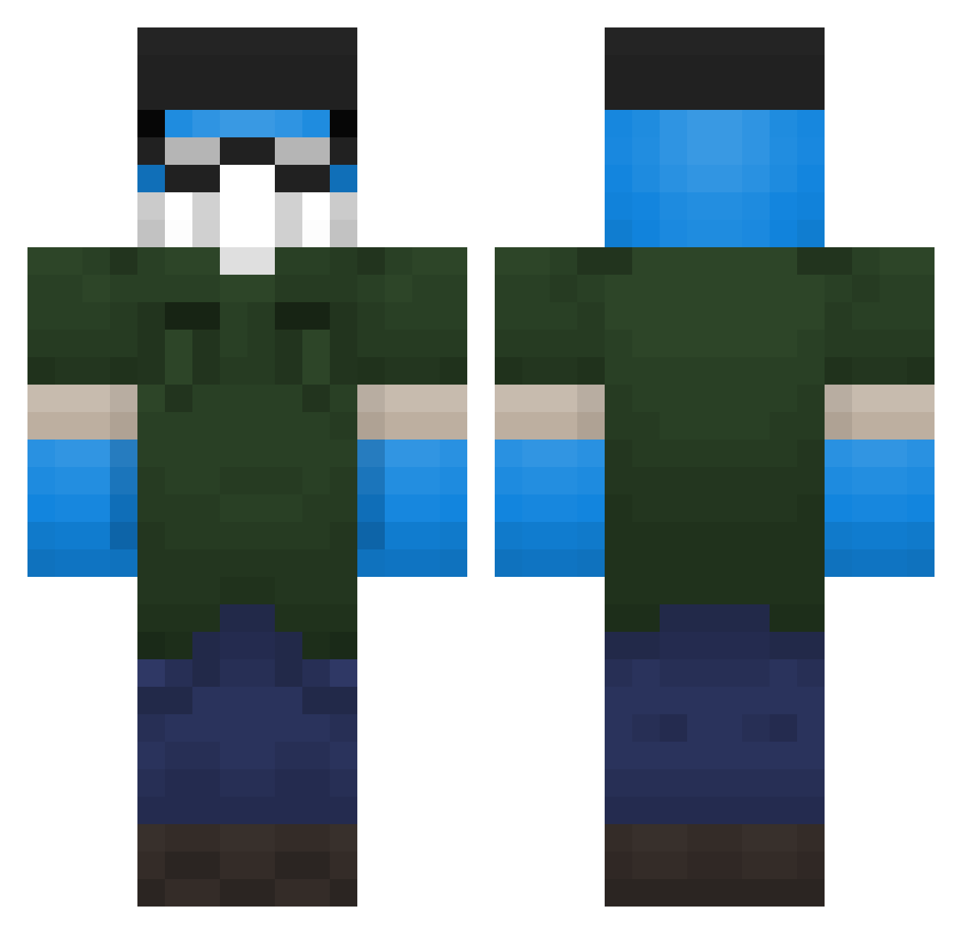 BaleiaElegante Minecraft skin, front and back view