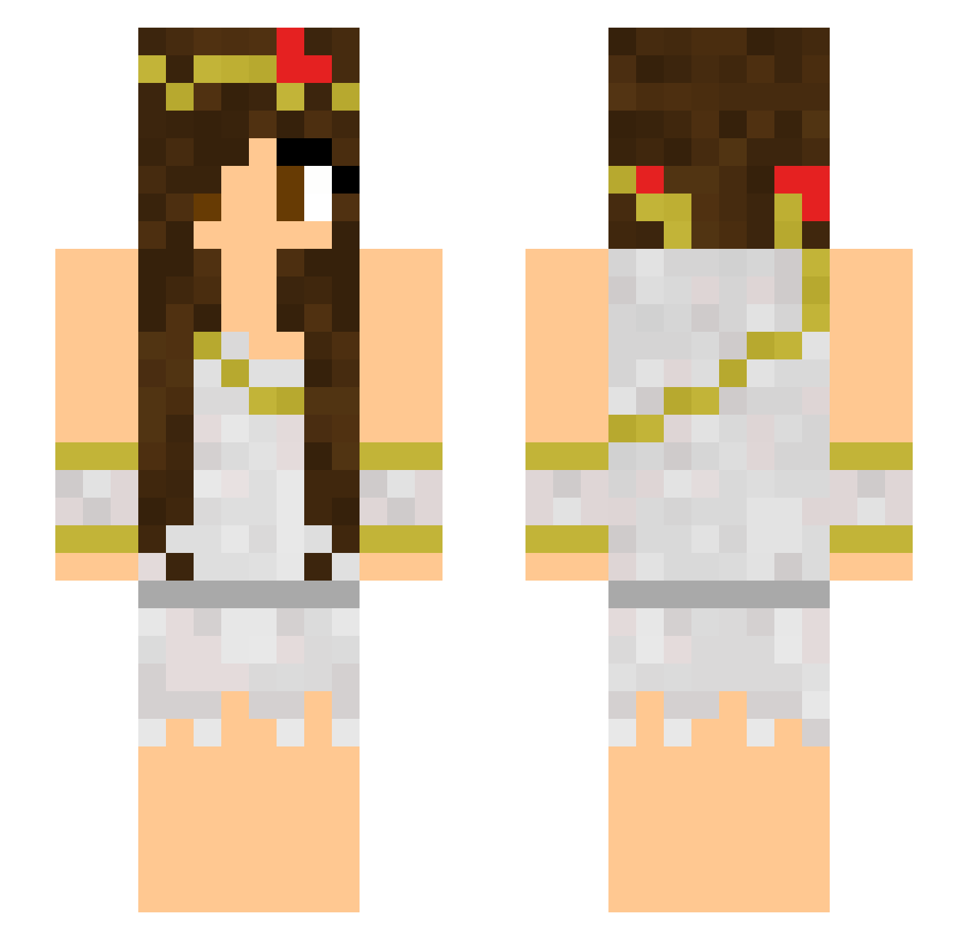 Hatchets Minecraft skin, front and back view