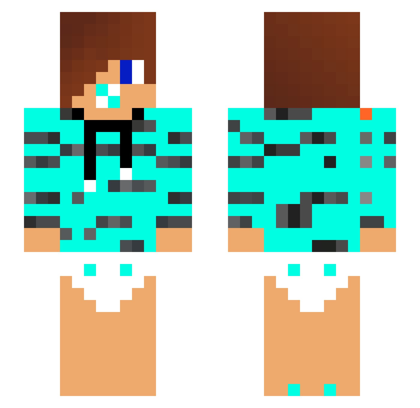 PinkBabygirl21 Minecraft skin, front and back view