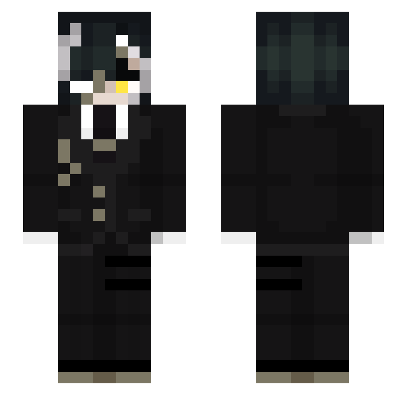 Bronzelock Minecraft skin, front and back view
