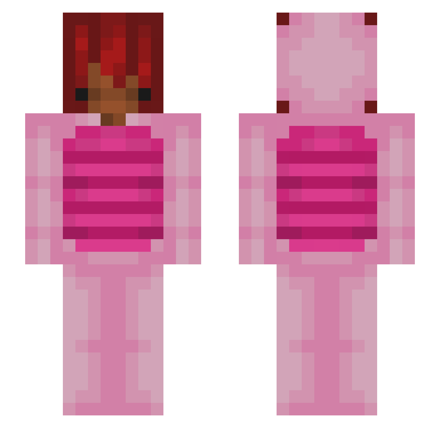 LoreCase Minecraft skin, front and back view