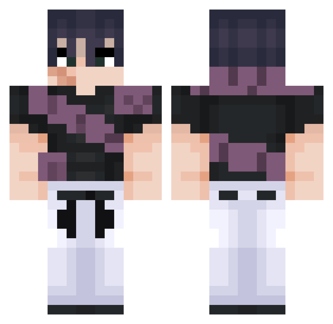 FishBurrito316 Minecraft skin, front and back view