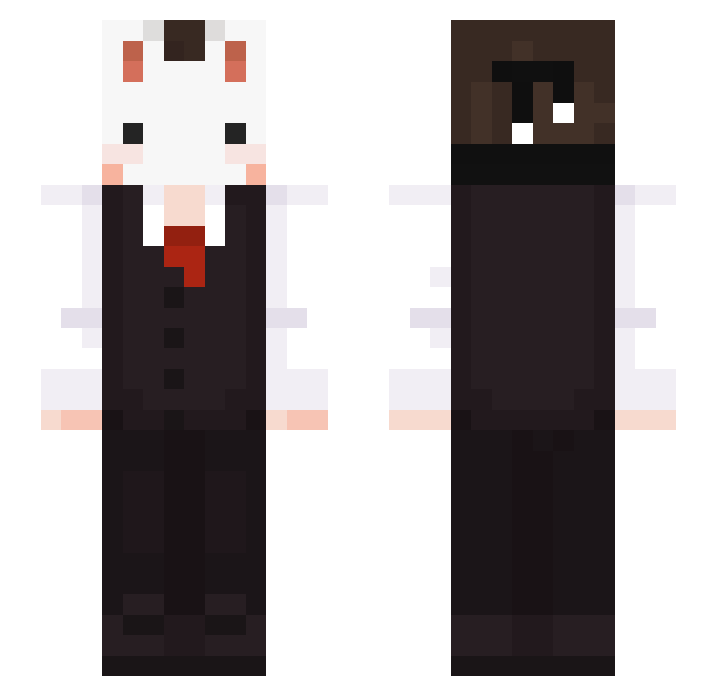 TheIcyBun Minecraft skin, front and back view