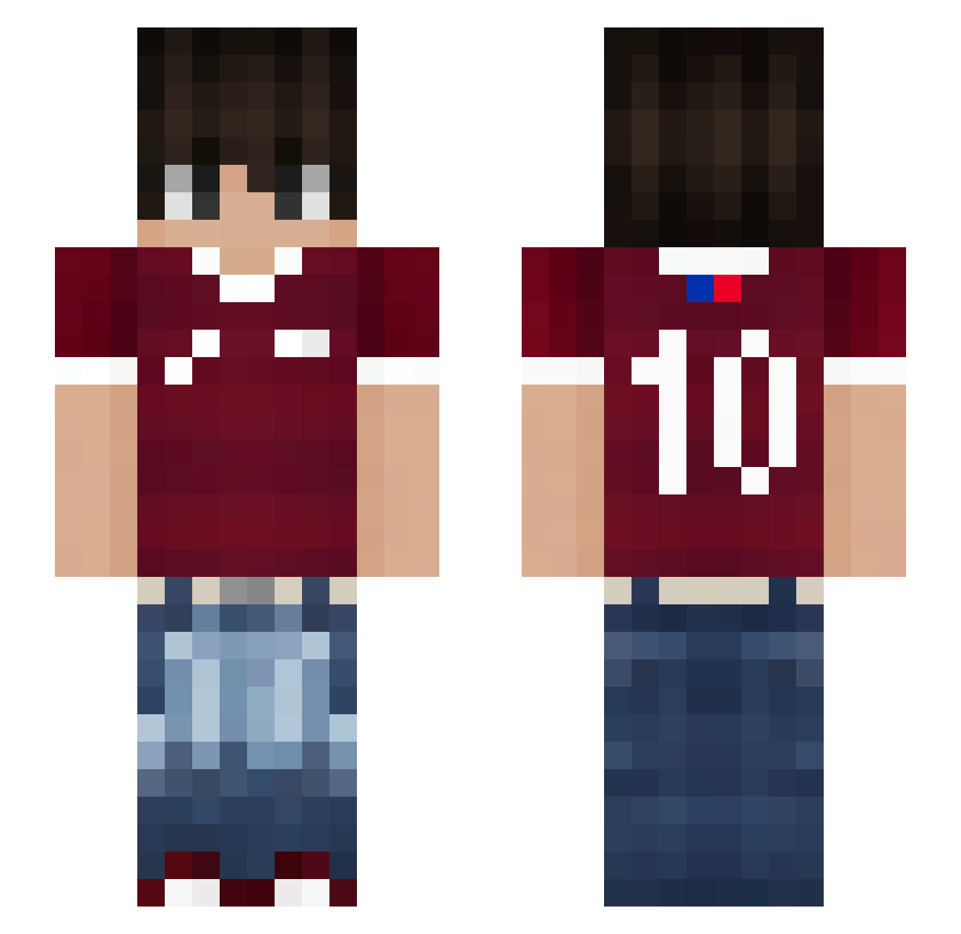 santiag88 Minecraft skin, front and back view
