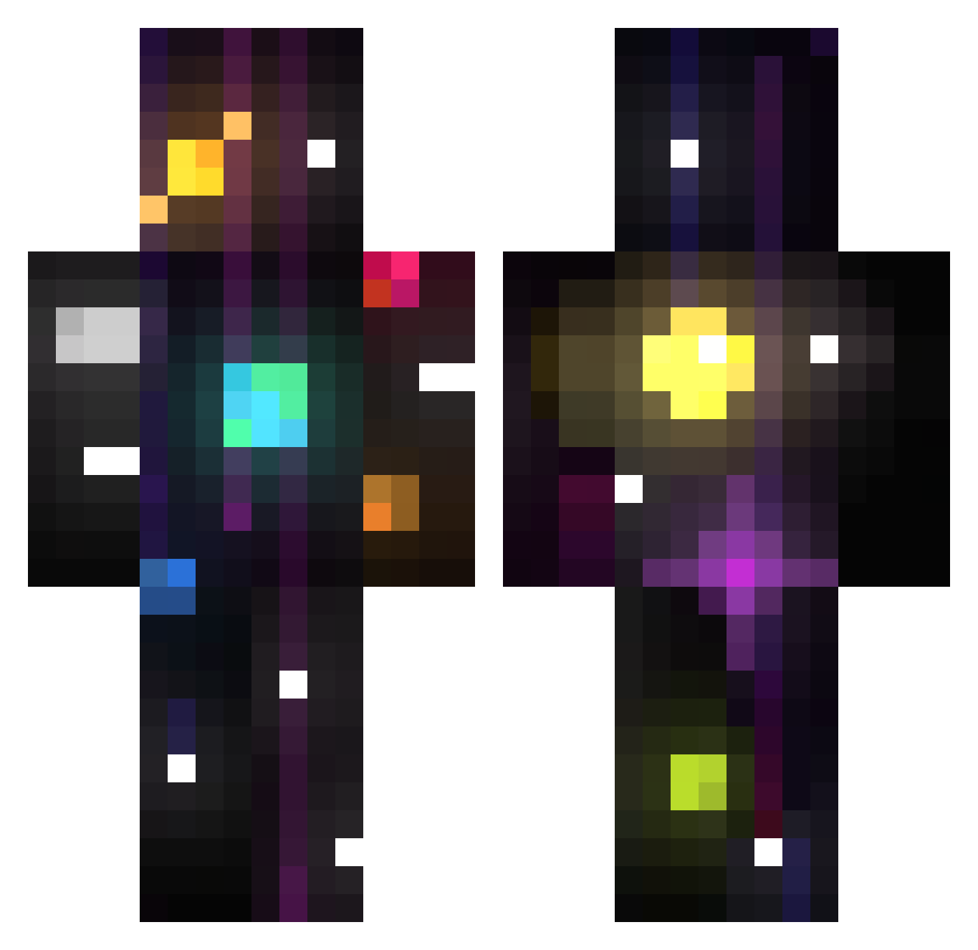 xO_Oe Minecraft skin, front and back view