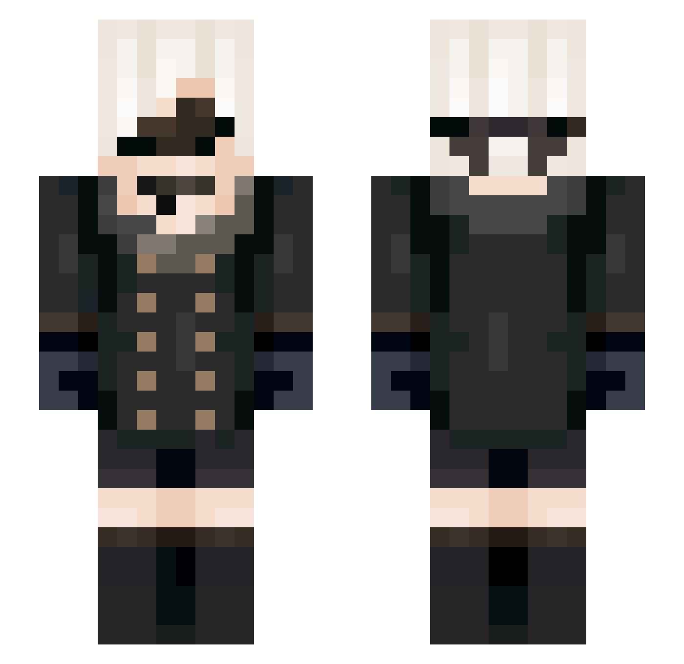 Isekai Minecraft skin, front and back view