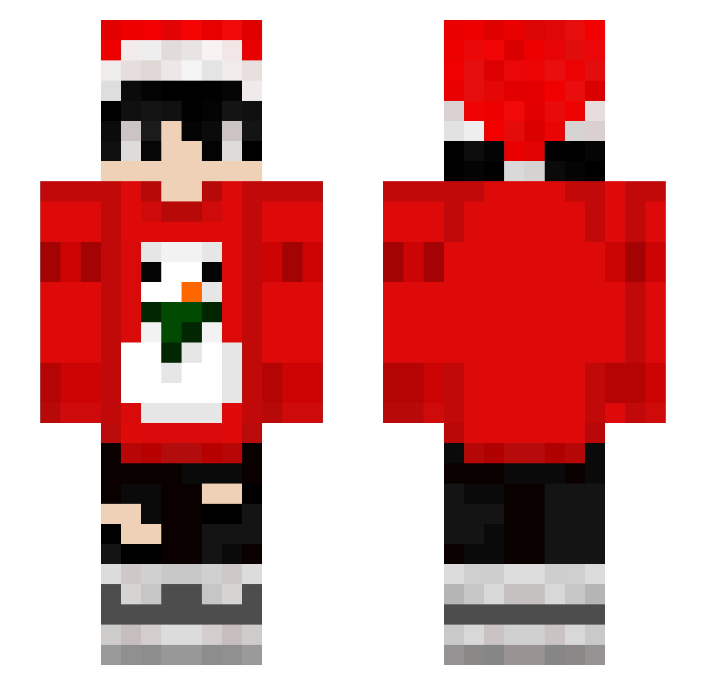 notclasso Minecraft skin, front and back view