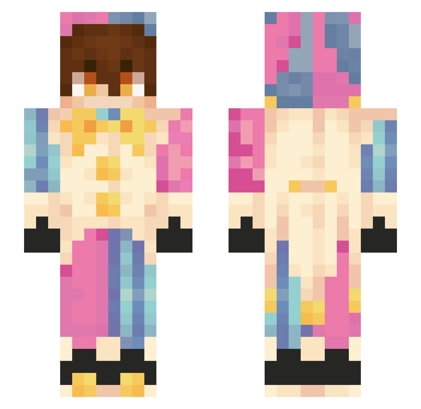 Unstable_Miles Minecraft skin, front and back view