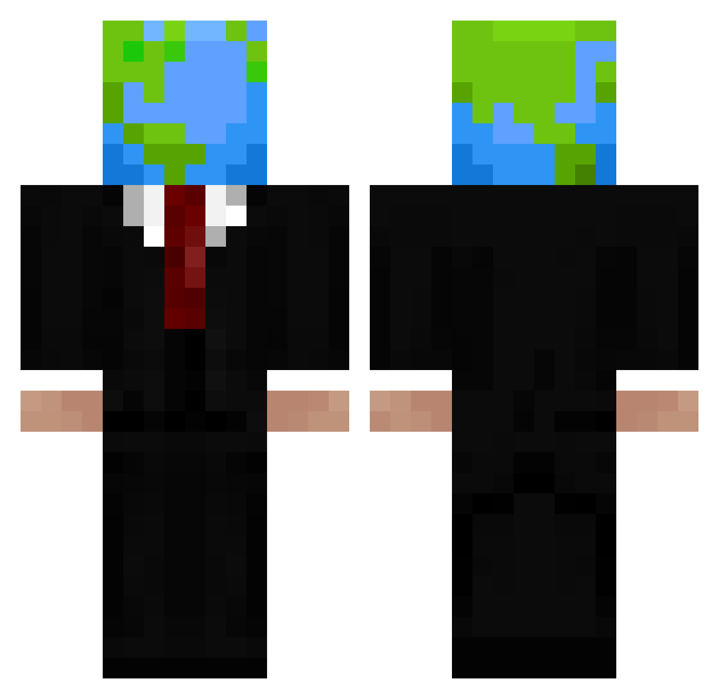 Geochronology Minecraft skin, front and back view