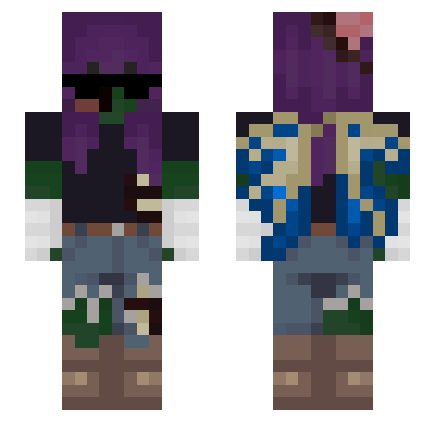 TheMightyM1982 Minecraft skin, front and back view