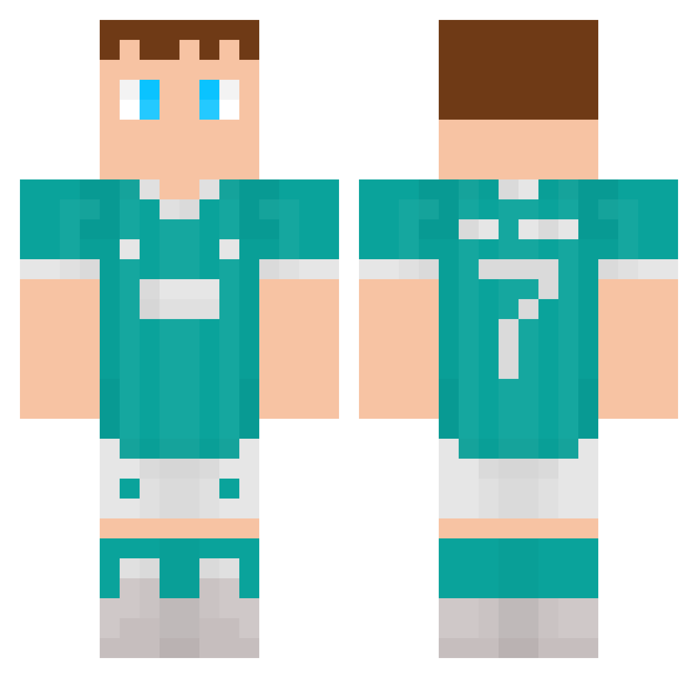 bacon3ater Minecraft skin, front and back view