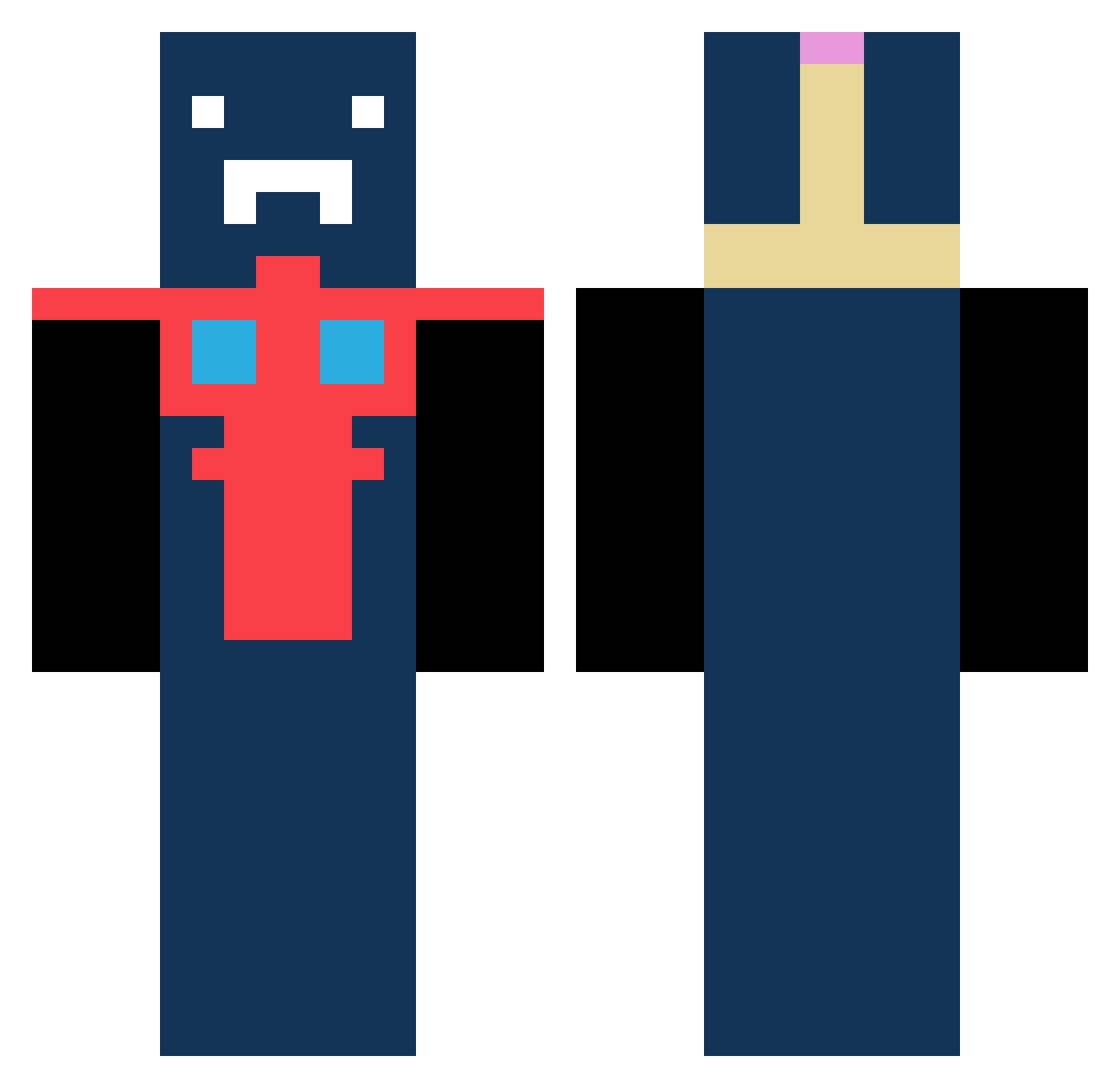 michasy Minecraft skin, front and back view