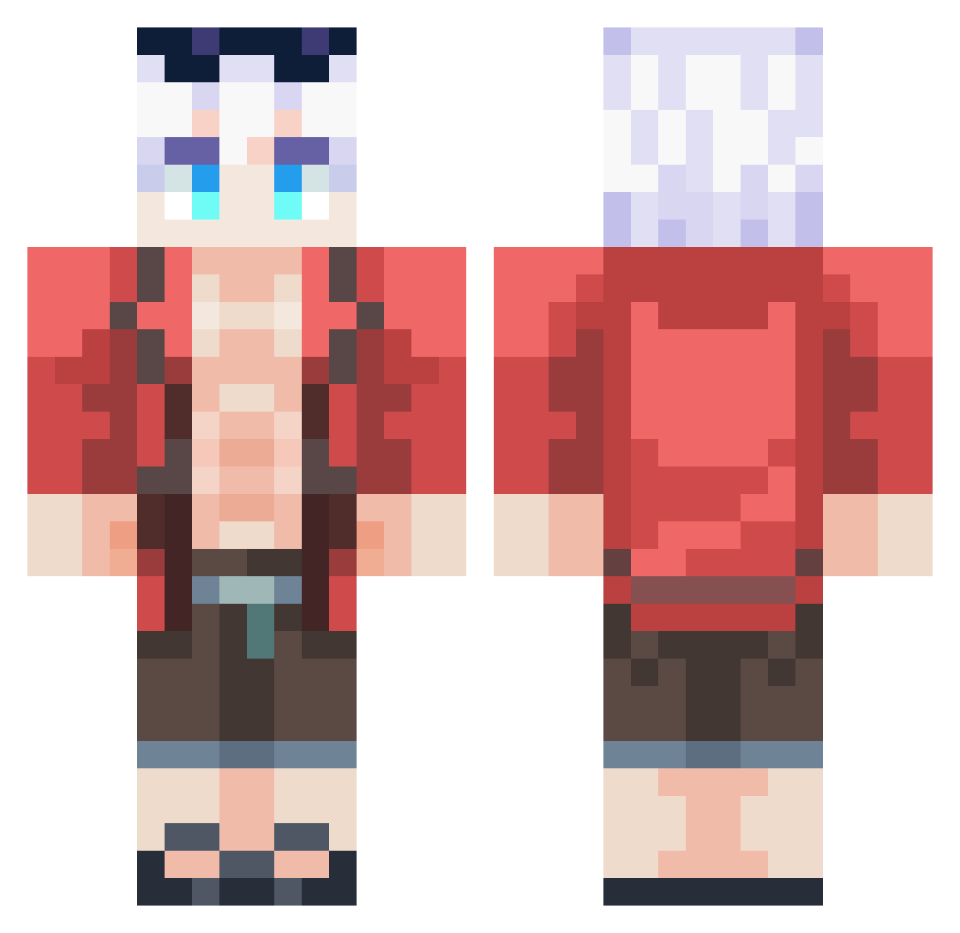 AppleFoots Minecraft skin, front and back view