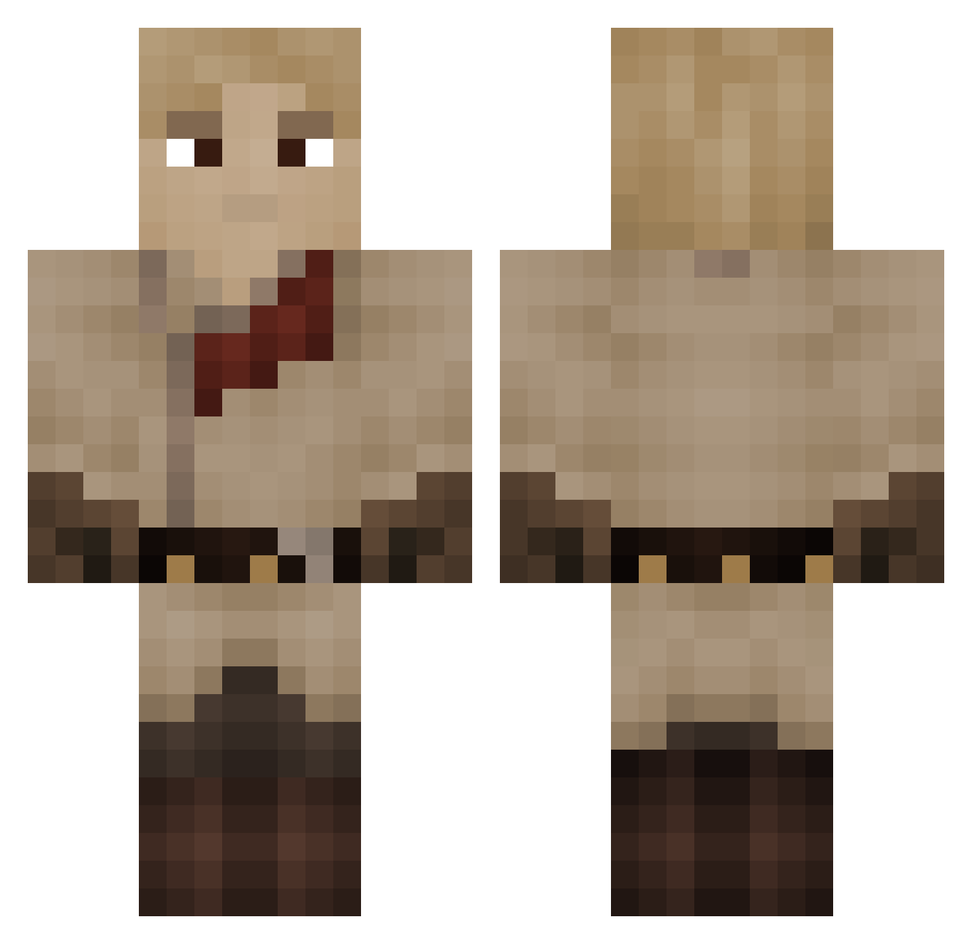CW_Superman Minecraft skin, front and back view