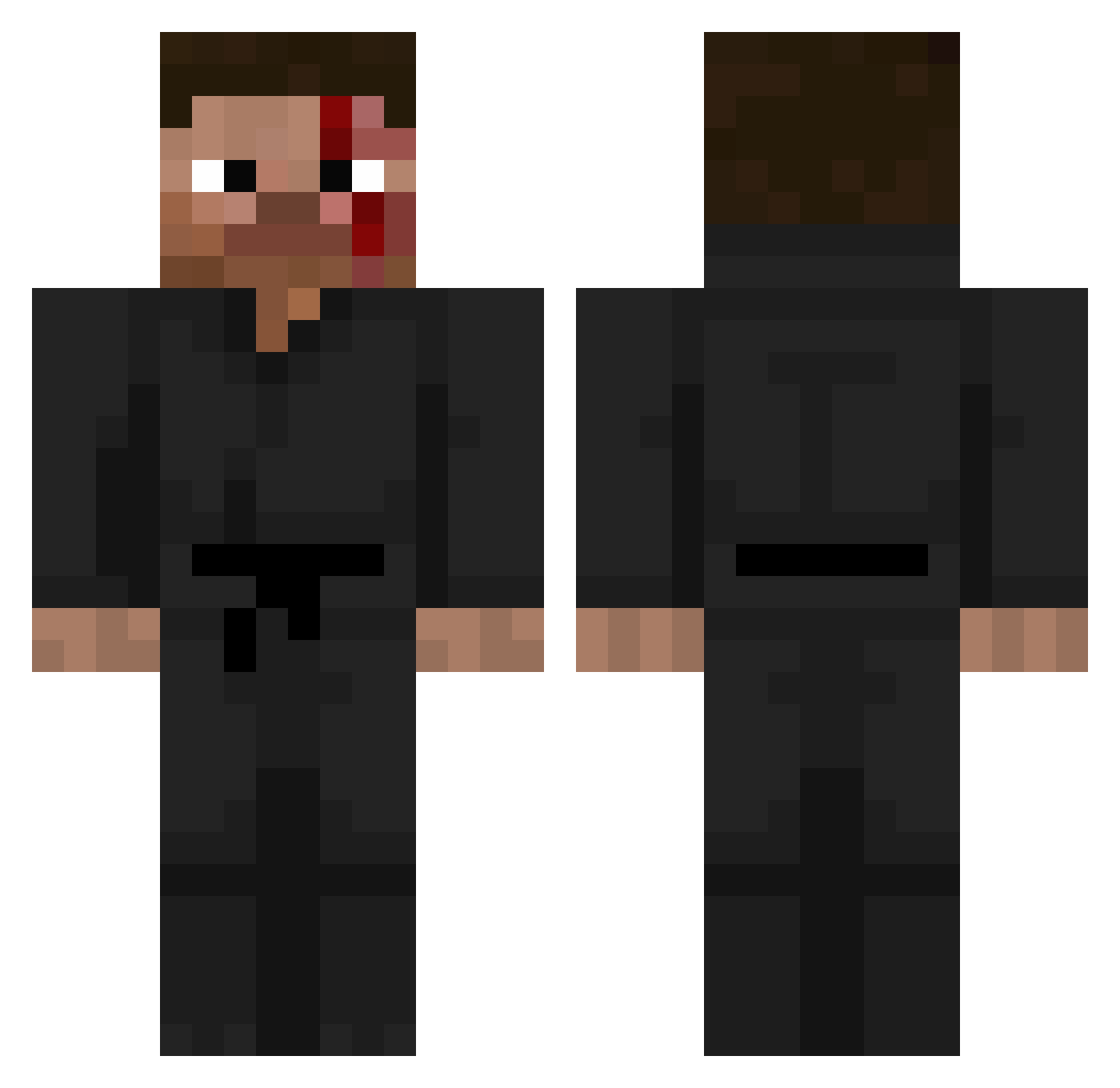 Zozq Minecraft skin, front and back view