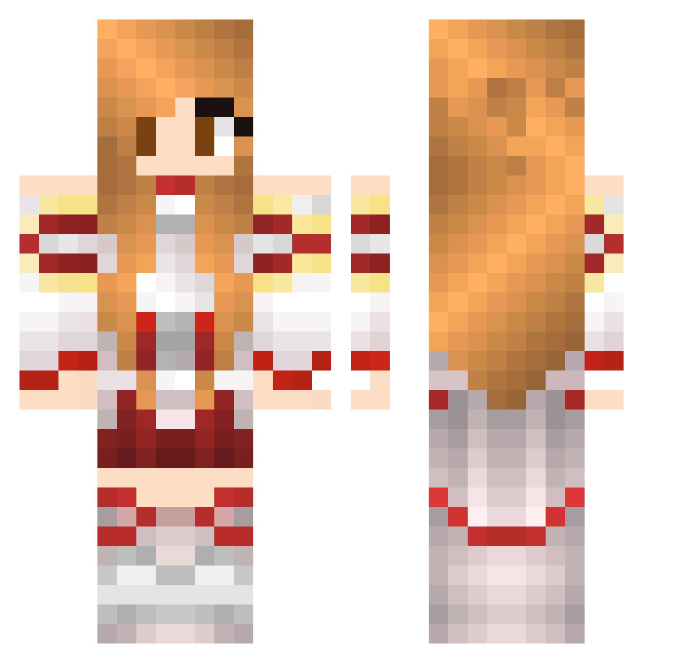 BucketEmpty Minecraft skin, front and back view