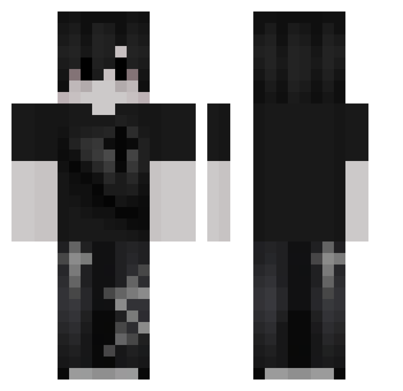 xaaviercomsono Minecraft skin, front and back view