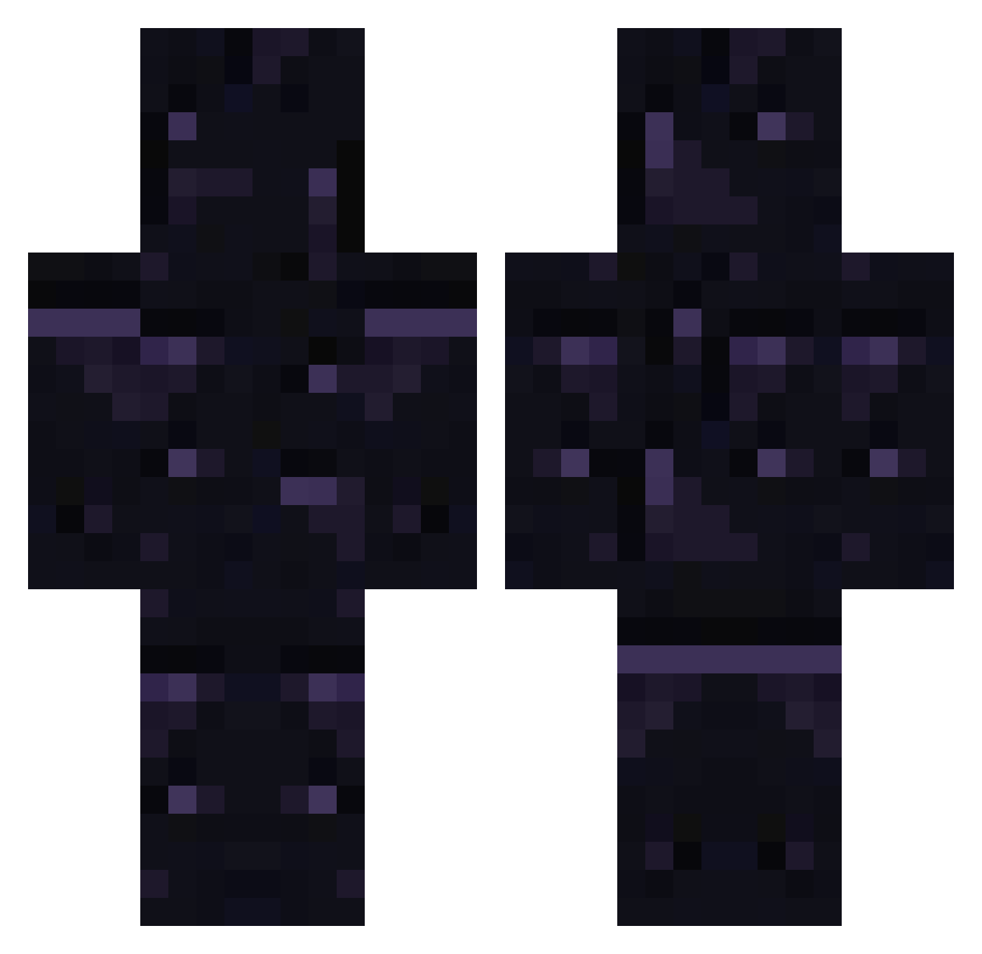 QQW Minecraft skin, front and back view