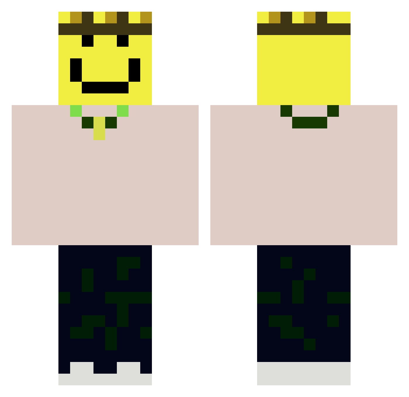 _Yuuron Minecraft skin, front and back view