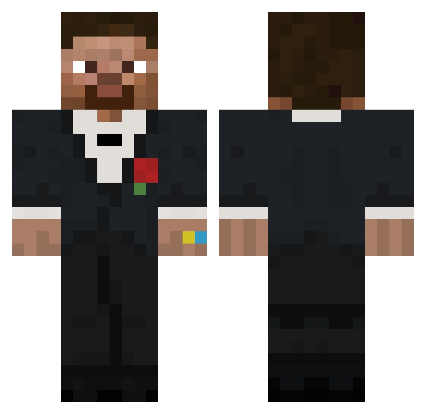 RicLlas Minecraft skin, front and back view
