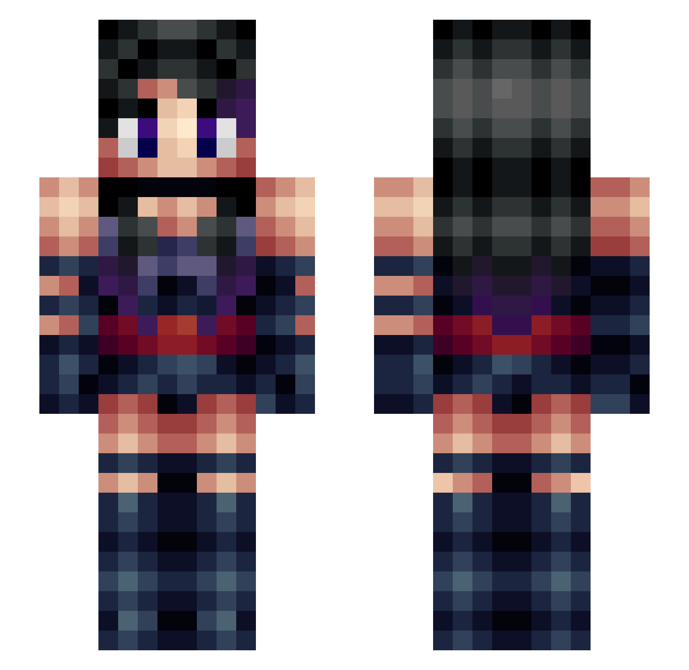 _DigitalShadow_ Minecraft skin, front and back view