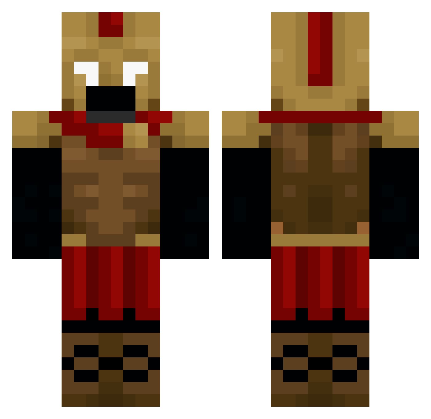 SolidSztorm Minecraft skin, front and back view