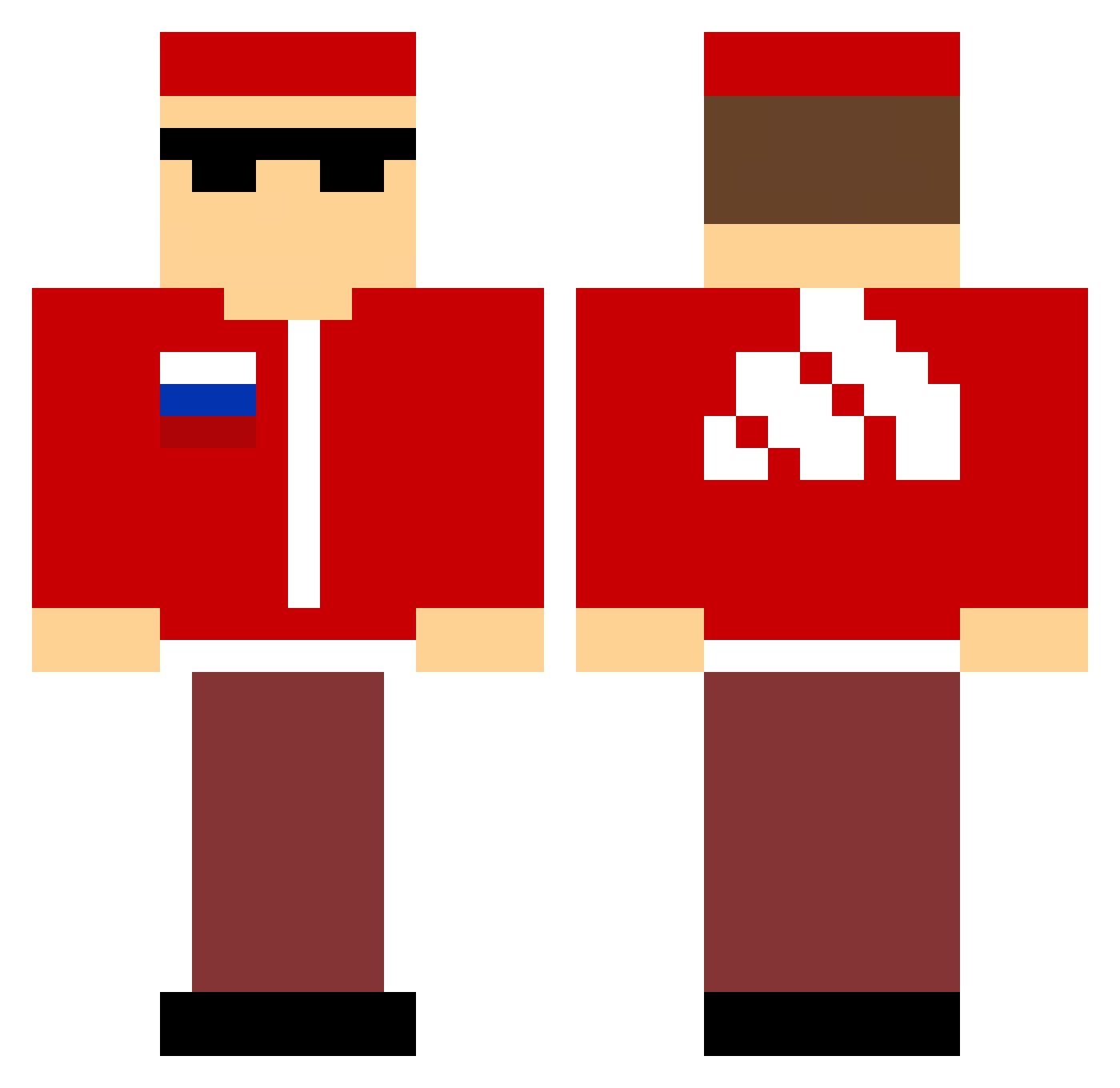 Danik_Kool Minecraft skin, front and back view