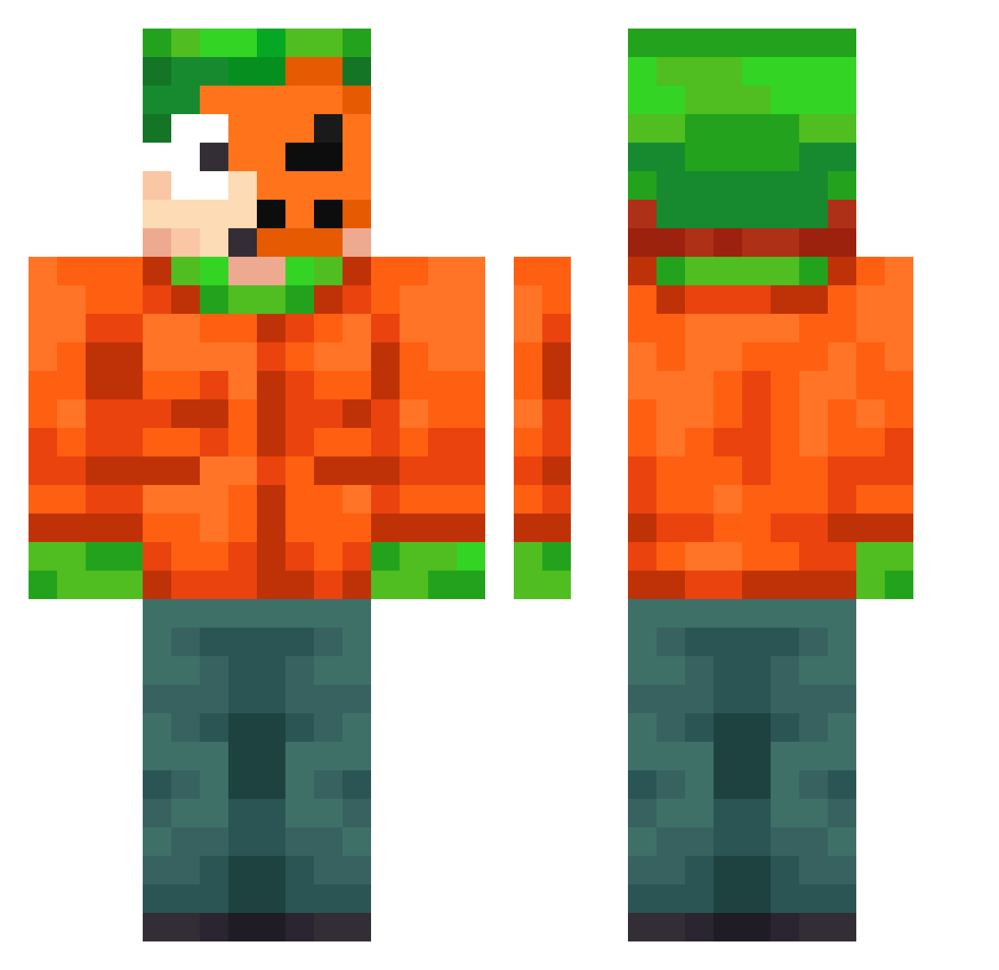 dogo707 Minecraft skin, front and back view