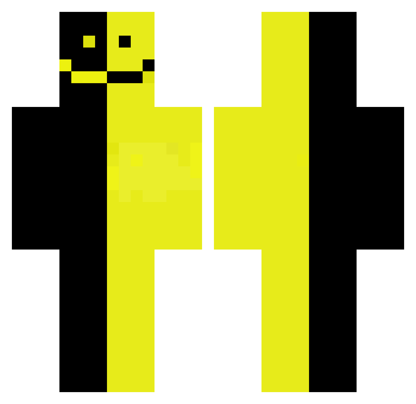 ITScryptocow Minecraft skin, front and back view