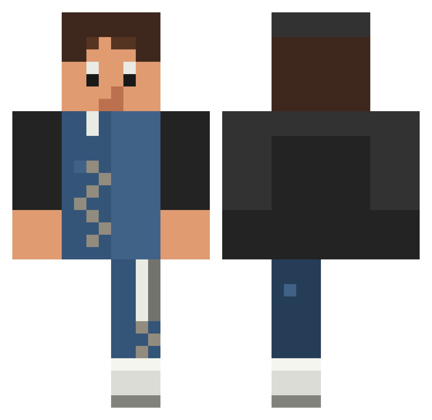 Polete Minecraft skin, front and back view