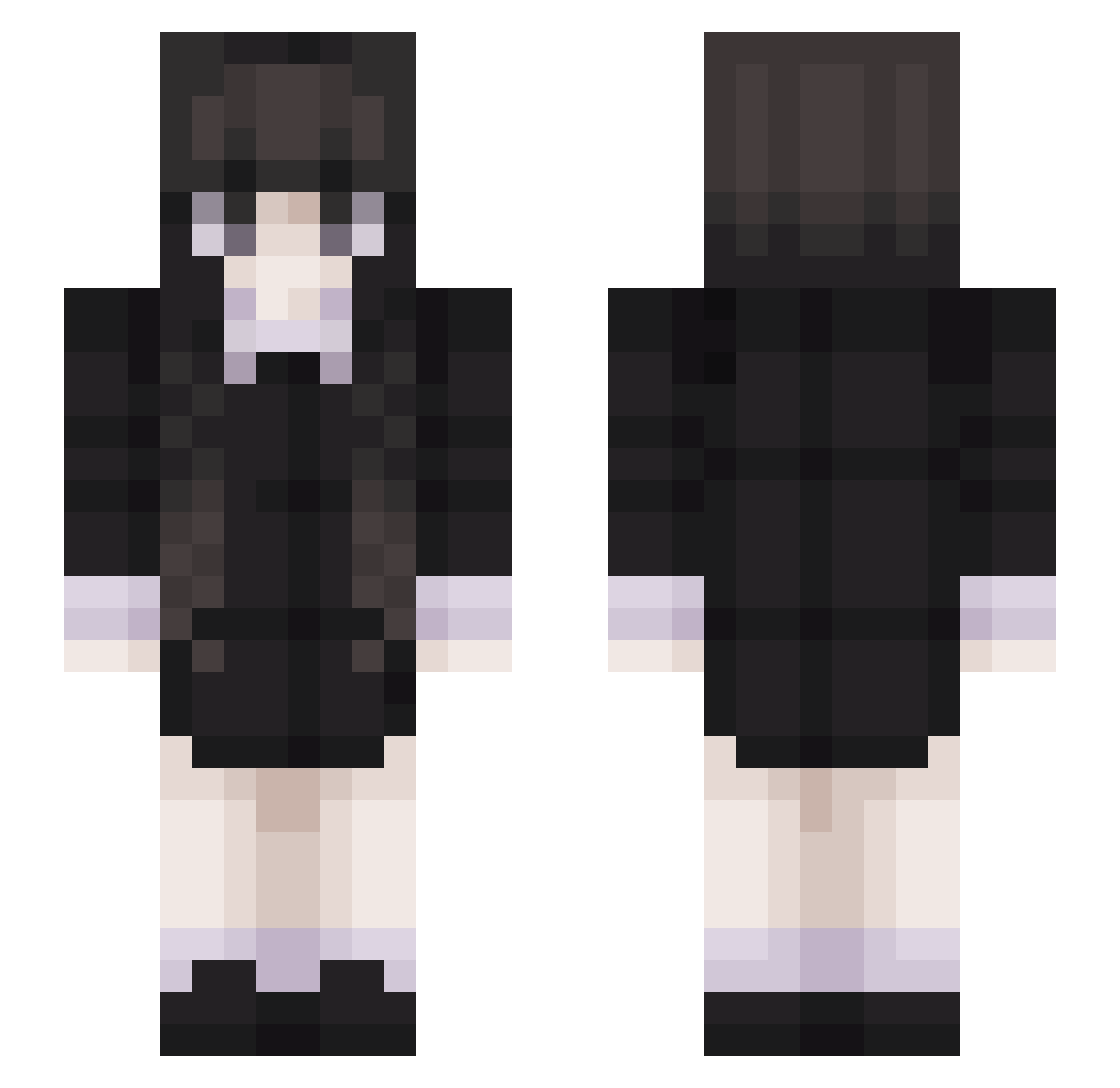b1ueSkyy Minecraft skin, front and back view