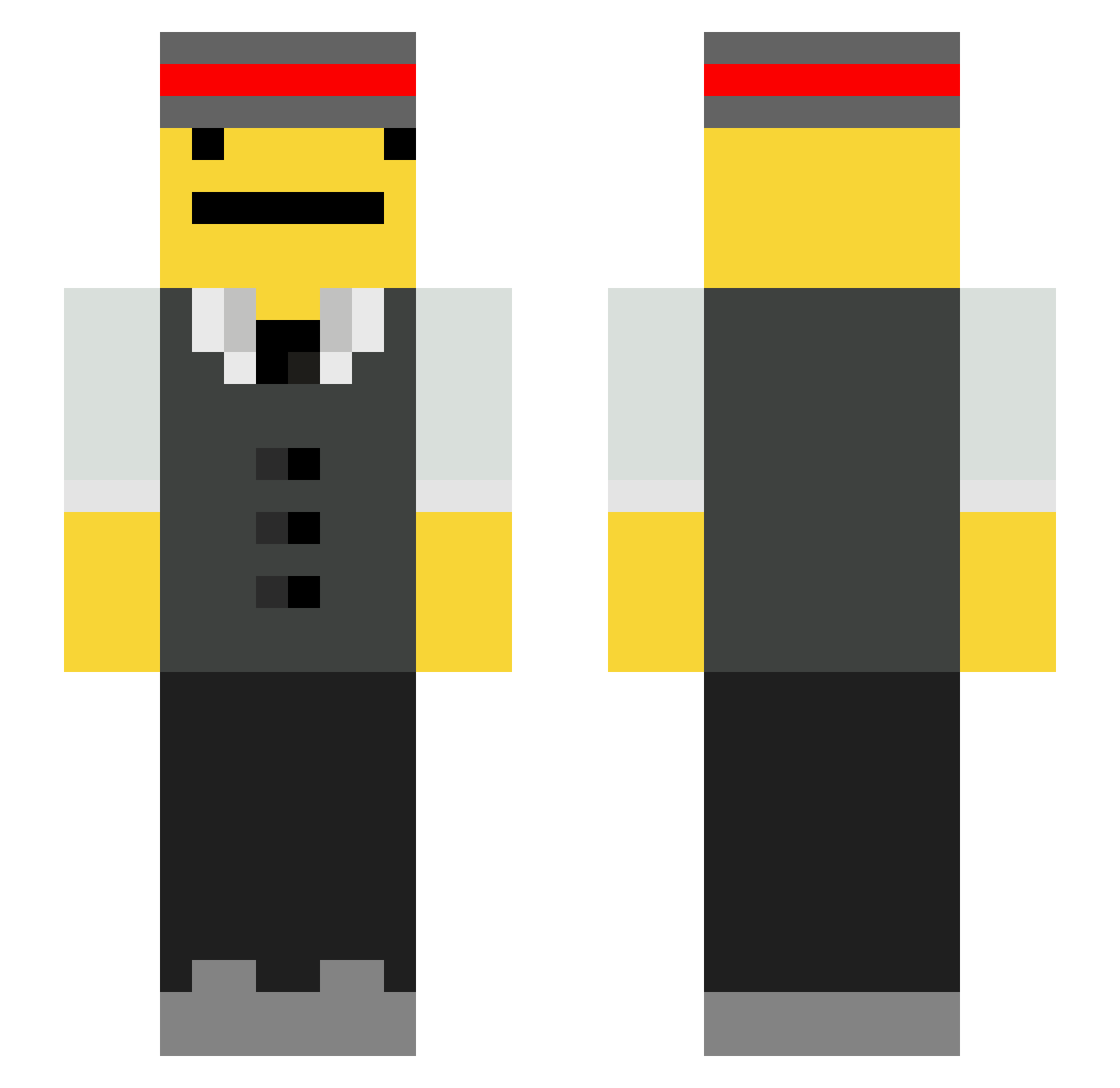 Benjolio Minecraft skin, front and back view