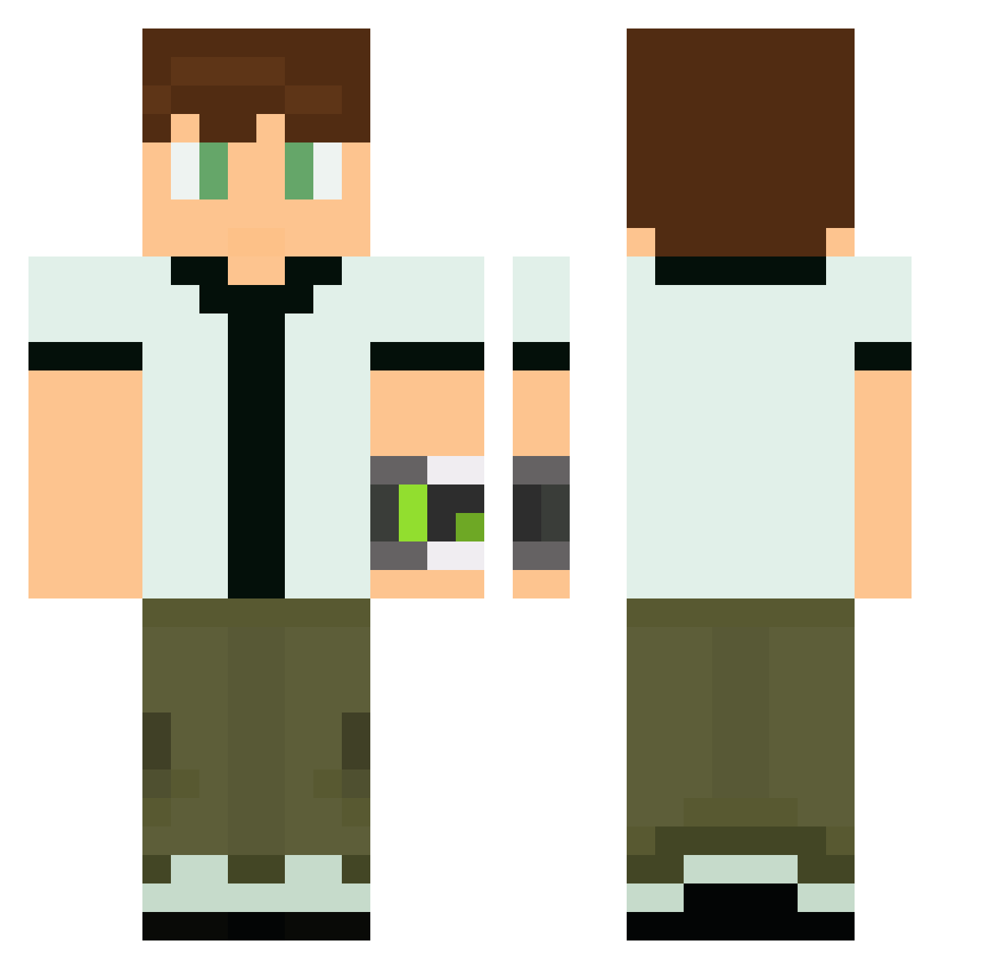 BenjaNashe Minecraft skin, front and back view