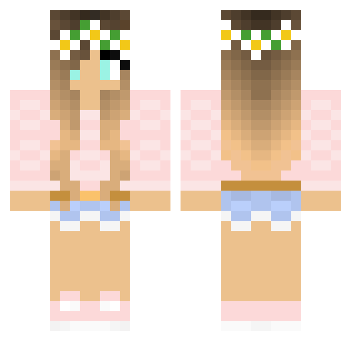 Bekki Minecraft skin, front and back view